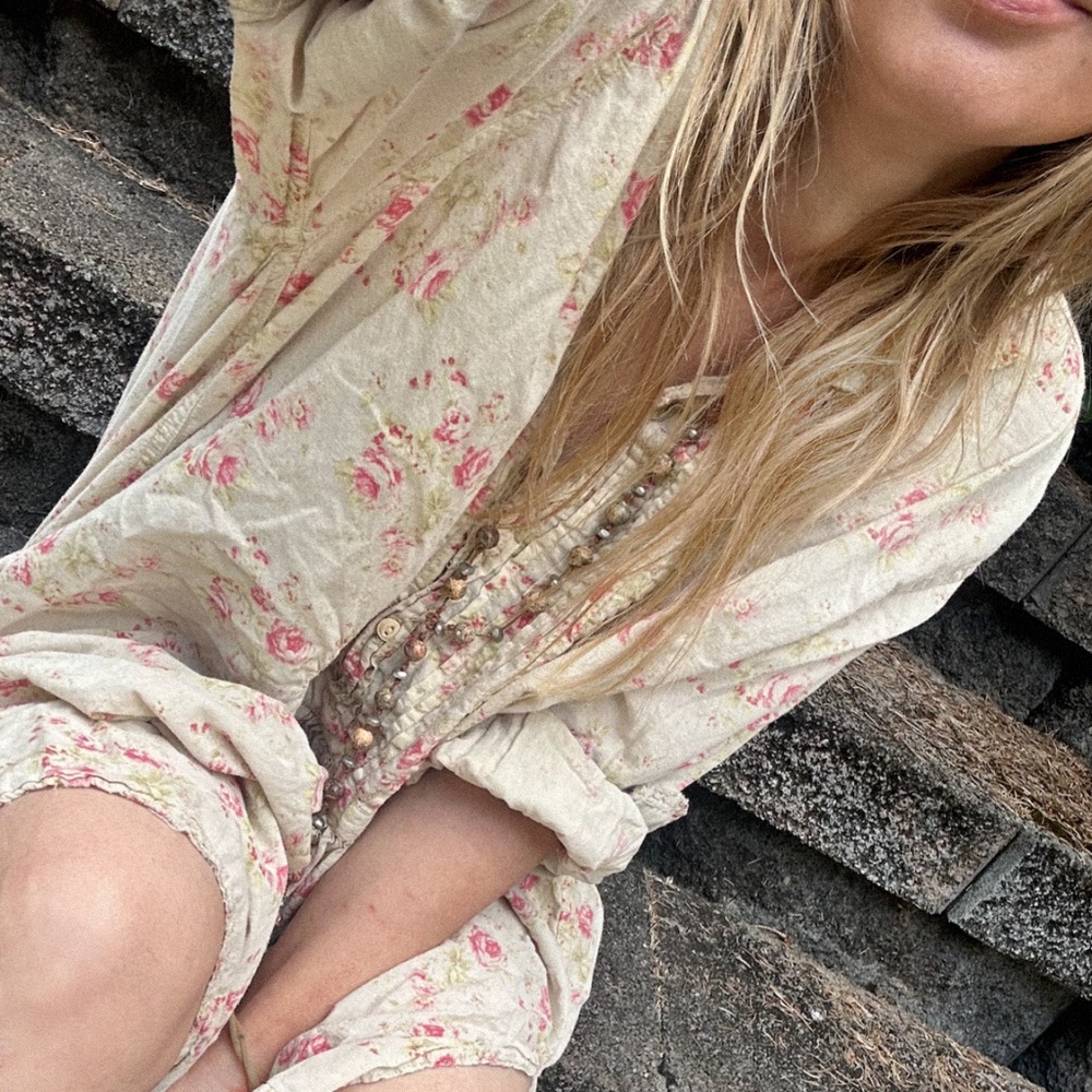 Magnolia Pearl Cream and Pink High Low Dress